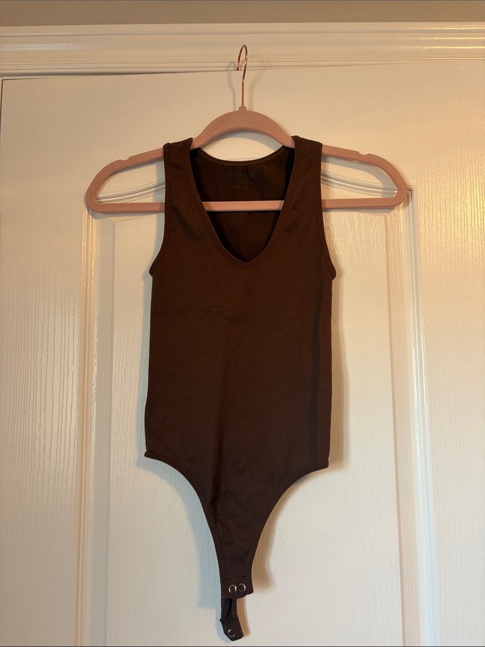 Bluenotes Brown Sleeveless Ribbed One-Piece Bodysuit
